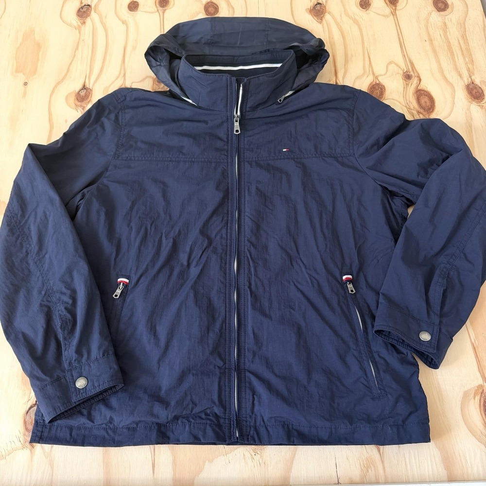 Tommy Hilfiger Regatta Yacht Jacket Windbreaker Sailing Rain Coat Navy Mens XL